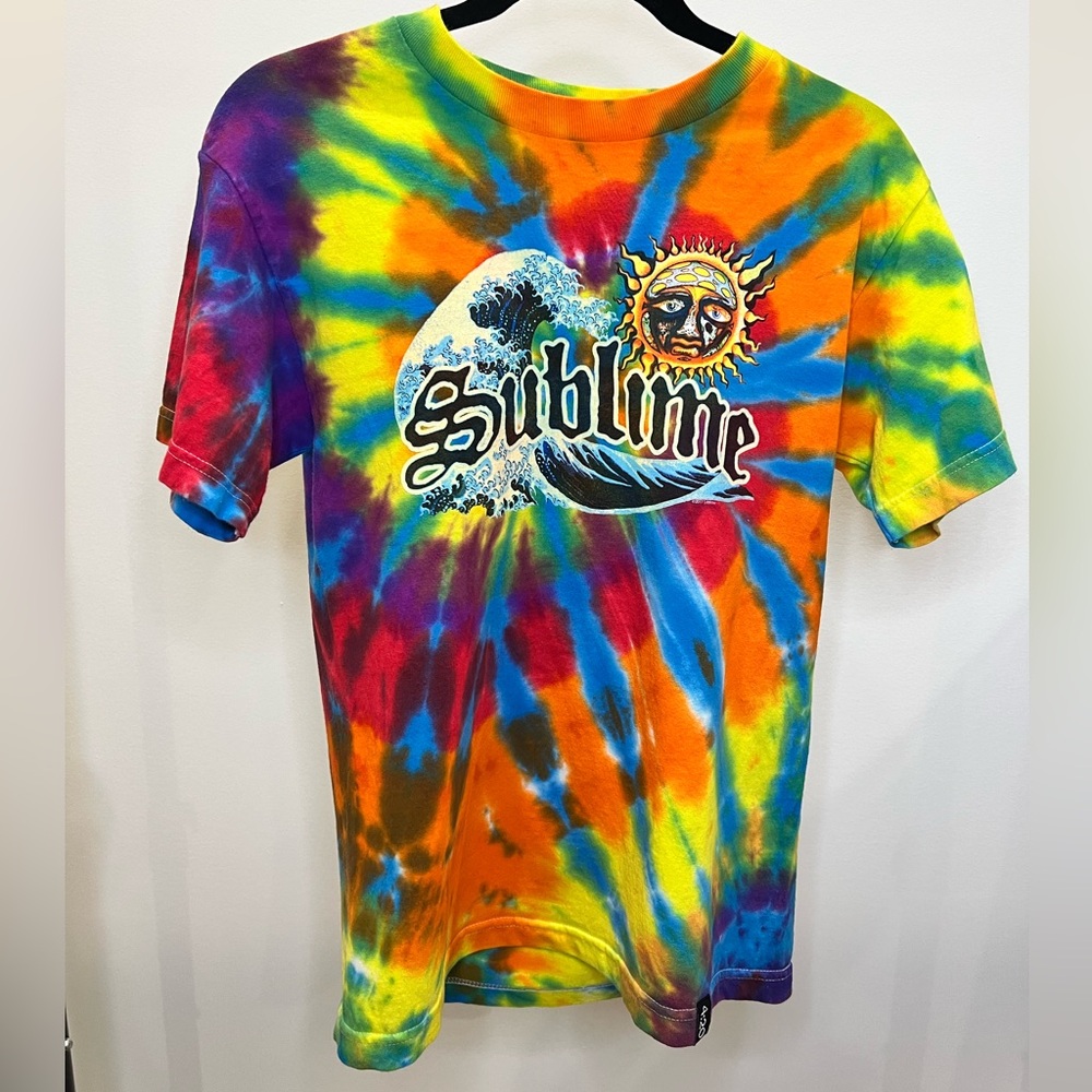 Sublime neon rainbow tie dye tee shirt
